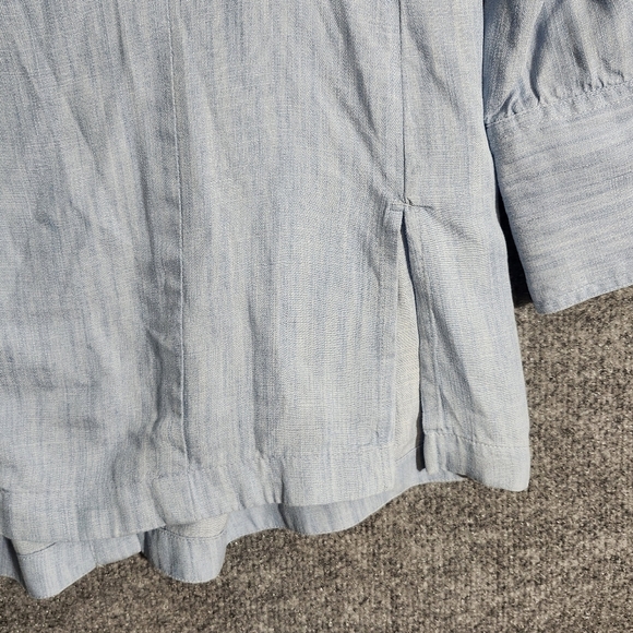 Soft surroundings women's tunic top blouse size PXS blue long sleeve - Picture 8 of 10